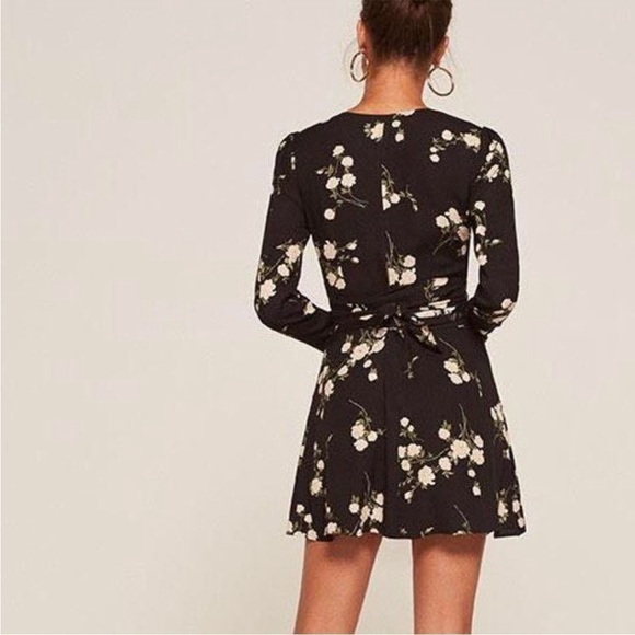Reformation Floral Wrap Zircon Mini Dress Size 0 Contessa Tie Front Cocktail NWT - Picture 4 of 13